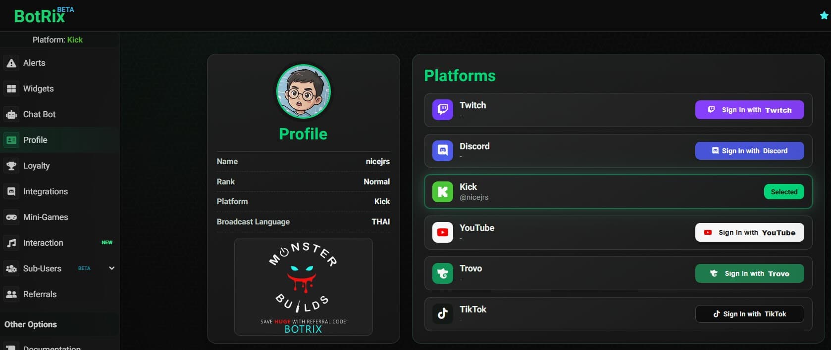 BotRix connection verification