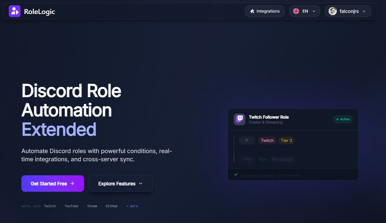 RoleLogic landing page