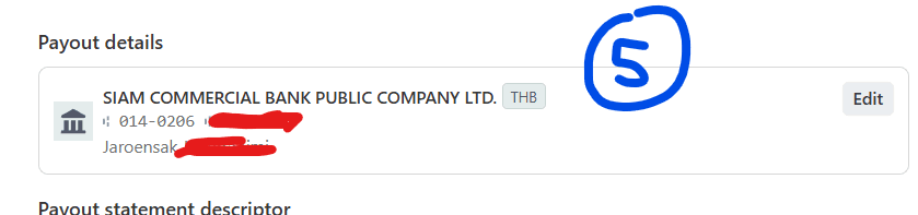 Stripe Express — Payout Details Bank Account